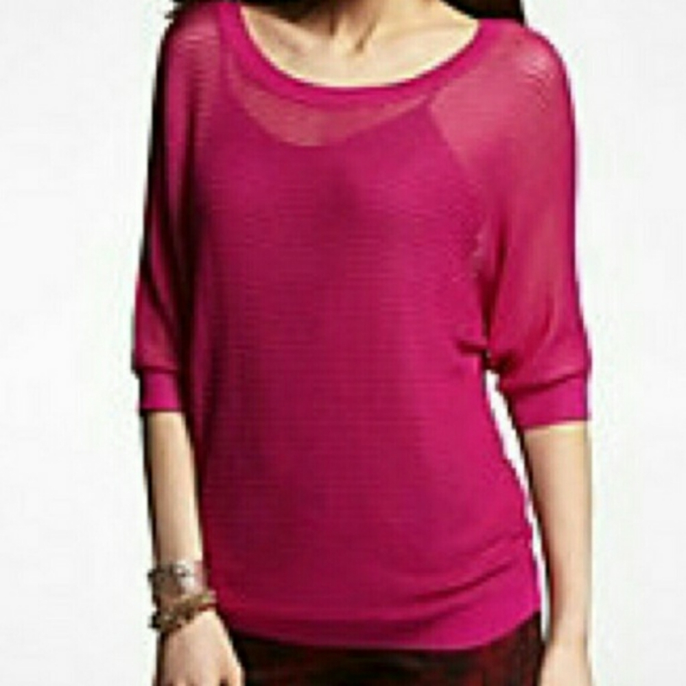 Express Mesh Dolman Knit Sweater Top